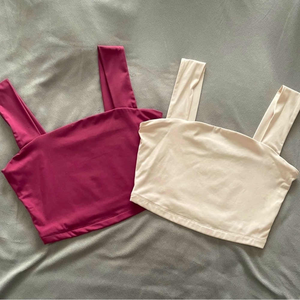 Dynamite - set of 2 - Bare Sq Neck Crop Tops - Size S